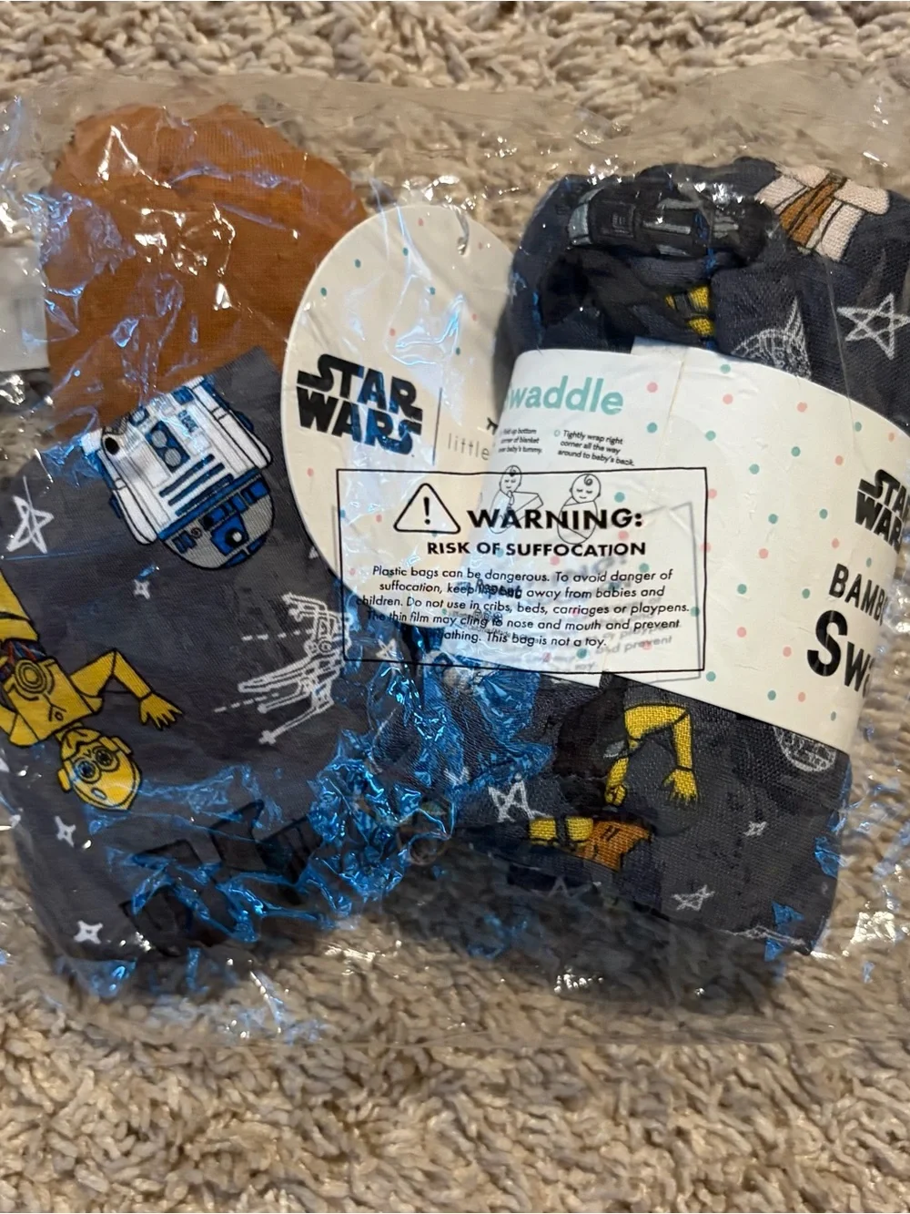 Little Sleepies Star Wars Classic Chewy Lovey & Swaddle Set NEW